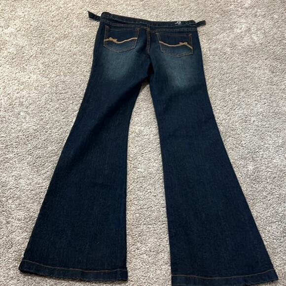 Tommy Hilfiger blue jeans, size Juniors 9 TOMMY GIRL Boho Denim wide leg Hippie - Picture 12 of 16